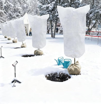 EAONE Plant Covers Freeze Protection 47x71”, Set of 4 Winter Frosts Cloth for Outdoor Plants, Reusable Frost Blankets Tree Wrap Protector for Shrub Cold Weather Bird Insect Prevention, White