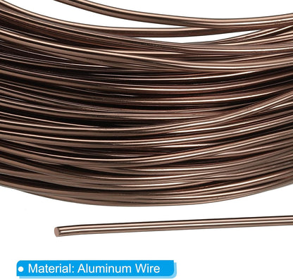 PATIKIL 1.5mm x 169ft Bonsai Training Wire,Floral Wire Stems Anodized Aluminum Tree Wire for Gardening Branch Fixing,Brown