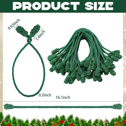 Shappy 36 Pieces Christmas Garland Banister Ties Christmas Decorative Reusable and Flexible Twist Ties for Garland, Banister Home Decoration (Green)