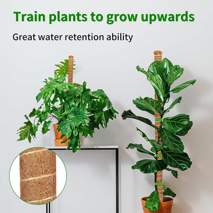 3 Pack Moss Pole, 47-Inch Moss Poles for Plants Monstera,Bendable Plant Support Stakes for Climbing Plants Indoor, Garden Trellis Plant Stick for Potted Plants, Pothos Philodendron