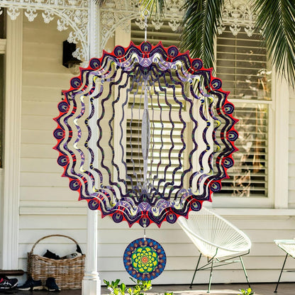 TUOKING Wind Spinners Outdoor Peacock Feathers 3D Metal Hanging Art Wind Sculptures 12 Inch Stainless Steel for Yard and Garden Decoration Worth Gift for Women