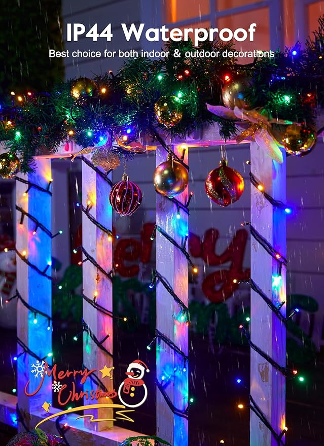 Christmas Lights 66FT 200 LED String Lights with 8 Modes Connectable Waterproof Plug-in Twinkle Fairy Lights for Home, Garden, Party, Holiday, Tree, Christmas Decorations (Multicolor)