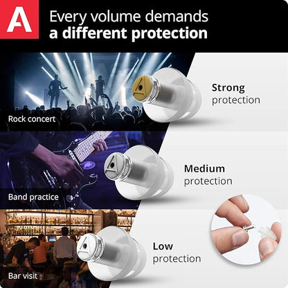Alpine MusicSafe Pro - High Fidelity Earplugs for Musicians - 3 Interchangeable Premium Filter
