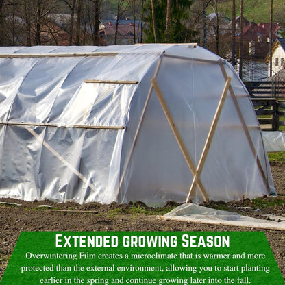 Farm Plastic Supply - Protective Clear Overwintering Plastic Film - Overwintering Film, 6 Mil Clear Plastic Film, Greenhouse Plastic, Durable Plastic Sheeting (4 Mil 3' x 200')