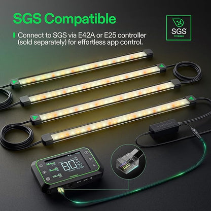 VIVOSUN Lumaray LED Grow Light Bars 16”(8-Bar), Full Spectrum Side Lighting with 60% Red Light up to 25% Yields for Grow Tents, Greenhouses, Magnet Reliability Upgraded, SGS Compatible