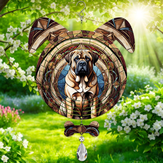 Mastiff Dog Ears Wind Spinner, Mastiff Wind Spinner Hanging for Yard and Garden V02