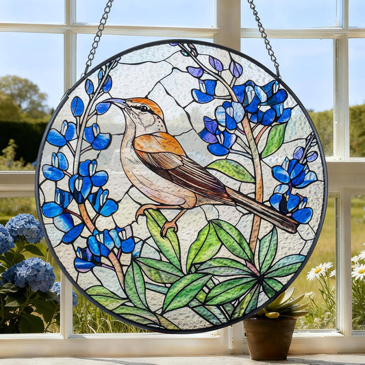 Elfpark Window Hanging Sun Catcher Stained Glass,Christmas Home Decor Suncatchers Indoor & Outdoor