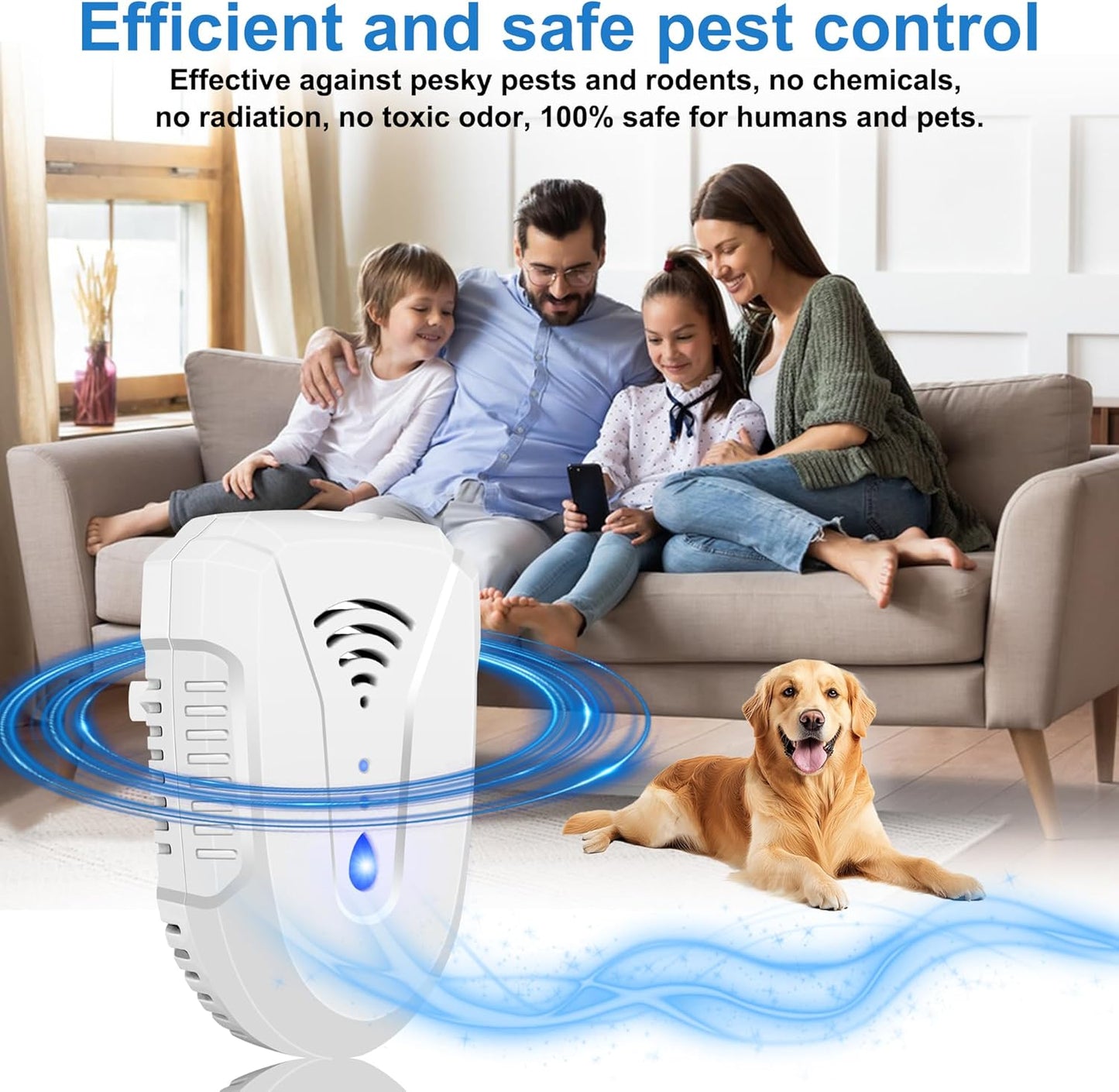 2025 Upgraded Ultrasonic Pest Repeller 6 Pack, Mouse Repellent Indoor Ultrasonic Plug in, Pest Control for Bugs Roaches Insects Mice Spiders Flies Cockroach Rodent Rat