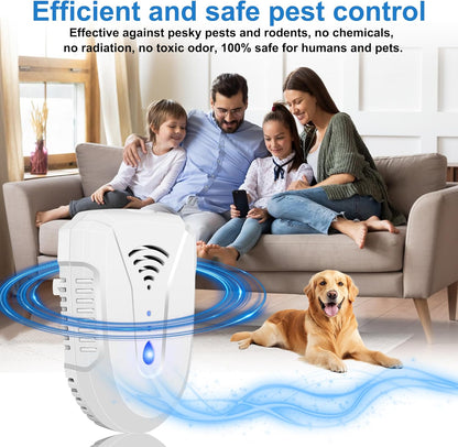 2025 Upgraded Ultrasonic Pest Repeller 6 Pack, Mouse Repellent Indoor Ultrasonic Plug in, Pest Control for Bugs Roaches Insects Mice Spiders Flies Cockroach Rodent Rat