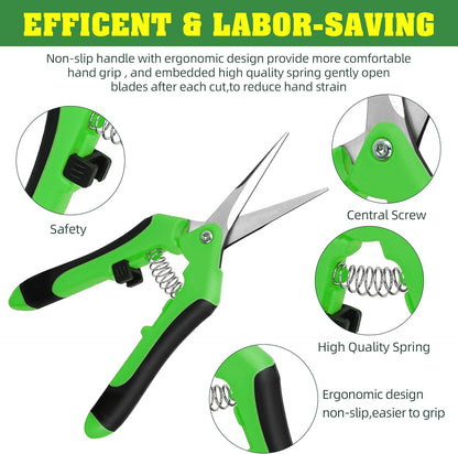 4 Pack Garden Shears, Stainless Steel Shears Gardening Tools, Scissors, Garden Clippers, Pruning Shears for Gardening Shears & Scissors (Green)