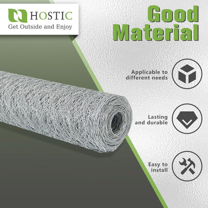 Chicken Wire Netting Galvanized Wire Mesh Hexagonal Fencing for Poultry Garden Fencing Barrier 6FTx50FT