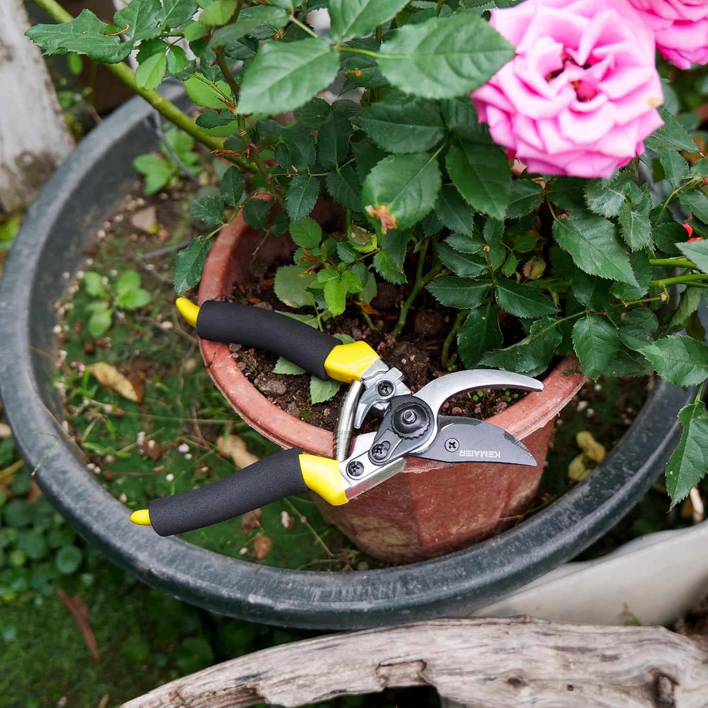 Pruning Shears for Gardening, Professional Garden Shears with Non-Slip Ergonomic Handles & Blade Cover, Sharp Garden Clippers for Trimming Branches, Shrubs, and Plants