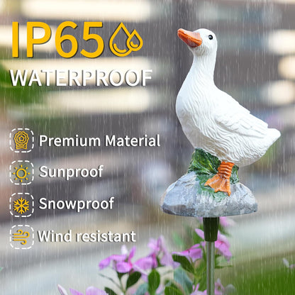 Solar Porch Goose Statue Garden Decor, 29 inch with Motion-Activated Sound Outdoor Decor for Lawn Patio Yard Balcony - Unique Gift for Garden Lovers
