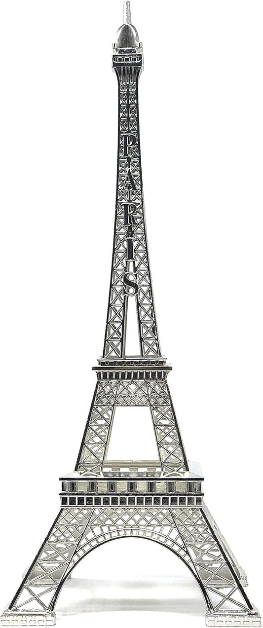 allgala 15" Eiffel Tower Statue Decor Alloy Metal, Silver