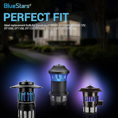 BlueStars Premium Quality 7W 41050 Replacement UV Light Bulbs for Indoor DynaTrap Models DT1050 DT1100 DT1210 DT1250 DT1260-4 Pin Base, 1/2 Acre - Pack of 4