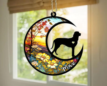 Personalized Dog Memorial, Custom Name Porcelaine Dog Christmas Ornament with Name, Custom Breeds, Pet Loss Light Catcher, Gifts for Lovers Loss of Pet Sympathy on Mothers Day Christmas