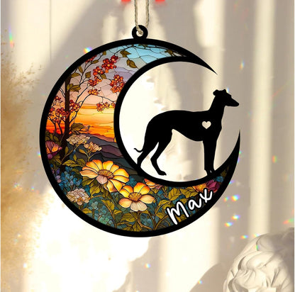 Personalized Dog Memorial, Custom Name Weimaraner Dog Christmas Ornament with Name, Custom Breeds, Pet Loss Light Catcher, Gifts for Lovers Loss of Pet Sympathy on Mothers Day Christmas