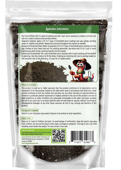 Organic Worm Castings Premium Worm Castings Fertilizer for Nutrient-Rich Soil and Healthy Plant Growth (3 QUARTS)