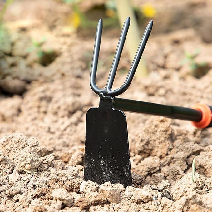 Garden Tool Set (Garden Tool Set, 4 Pieces, Gardening Tool Kit Including 2 Shovels, Rakes, Cultivators, and Transplanting Tools, Rust-Resistant Iron Tools, Rubber Grip Handles (4))