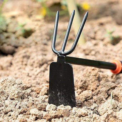 Garden Tool Set (Garden Tool Set, 7 Pieces, Gardening Tool Kit Including 2 Shovels, Rakes, Cultivators, and Transplanting Tools, Rust-Resistant Iron Tools, Rubber Grip Handles (7))