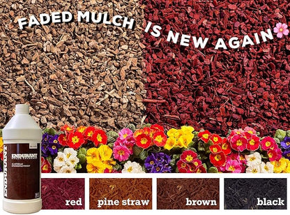 Mulch Dye Concentrate Color Renewal – Mulch Paint Revitalizes Approximately 1,000 Sq Ft of Faded Mulch to Instantly Transform Landscaping (32 oz) (Red)