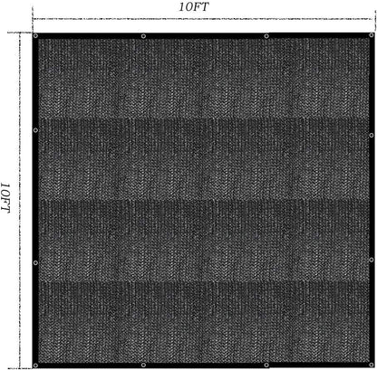 Greenhouse Covers Sunblock Shade Cloth Net Mesh Tarp 90% UV-Resistant Protection Plants Flowers Pet Kennels Outdoor Shade Screen Taped Edge with Gromments Included 12pcs 6" Ball Bungee (10ft 10ft)