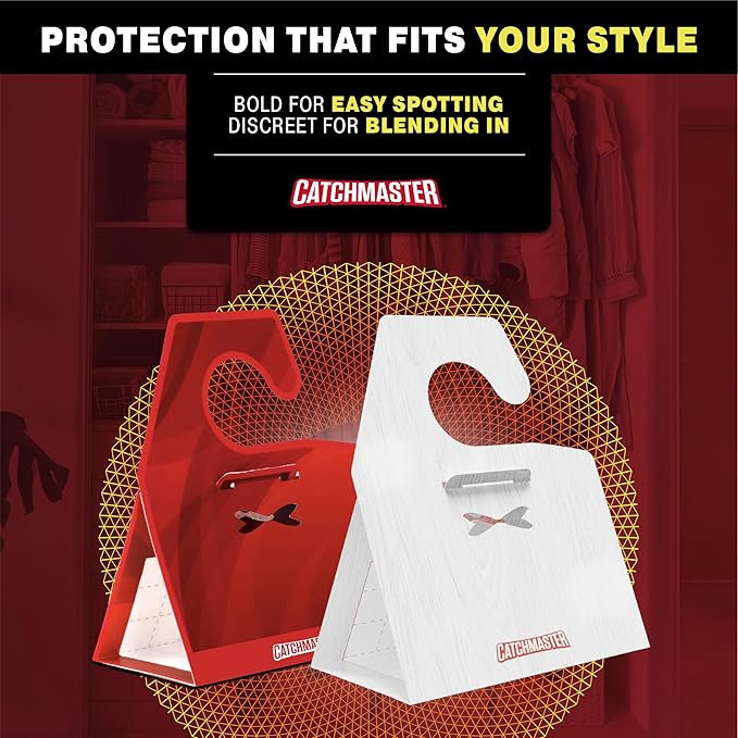 Catchmaster Clothes Moth Traps with Premium PheroGuard Technology – XL Hardwood Patterned, Extra-Strength Glue – Odorless, Traps & Eliminates Moths – Protects Clothes, Closets and Wardrobes – 6-Pack