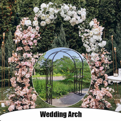 Garden Arbor, Metal Wedding Arch for Ceremony Party, Garden Trellis for Climbing Plants Outdoor, Wide 55" 71" 87" 103" 118" 134" Garden Arch Stand for Garden, Backyard, Lawn(Green,118" x 91" x 16")