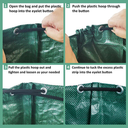Hugeleaf 3 Pack Reusable Yard Waste Bags, 132 Gallon Extra Large Heavy Duty Lawn and Leaf Bags with Reinforced Handles, Standable Yard Bags for Lawn Leaves and Waste Collection
