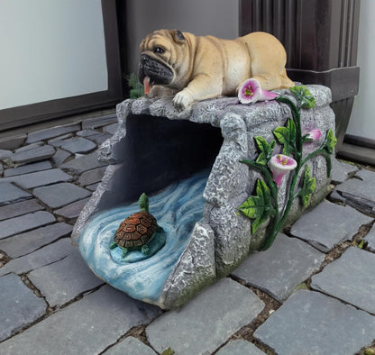 Dog Statues Gutter Extension Garden Decoration, Resin Outdoor Decor, Animal Downspout Diverter, 3"4" Extender Splash Block