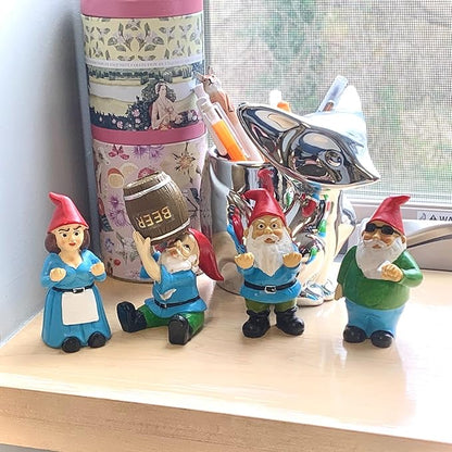 Gnometastic Mini Gnomes - Smoking Gnome, 3.5 inch Hippie Gnome for Fairy Garden, Indoor Outdoor Funny Garden Gnomes Decoration for Yard, Planter, Lawn Ornament, Patio and Home Decor