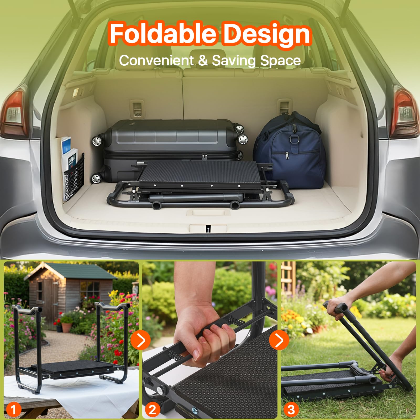 Garden Kneeler and Seat Heavy Duty, Wider and Thicker Kneeling Pad Stool