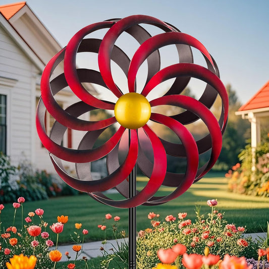 Wind Spinners Outdoor Yard Decorations, 16 Inches Wind Sculpture Metal Garden Art, Windmills for Yard Gardening Gifts for Women Mom Backyard, Patio, Garden Decor