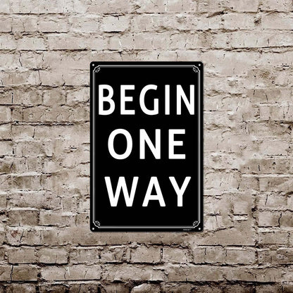 8x12" Begin One Way Parking Lot Sign - High-Intensity Grade Aluminum, Weatherproof & Fade-Resistant, Ideal for Outdoor & Indoor Use - Curbside Sign