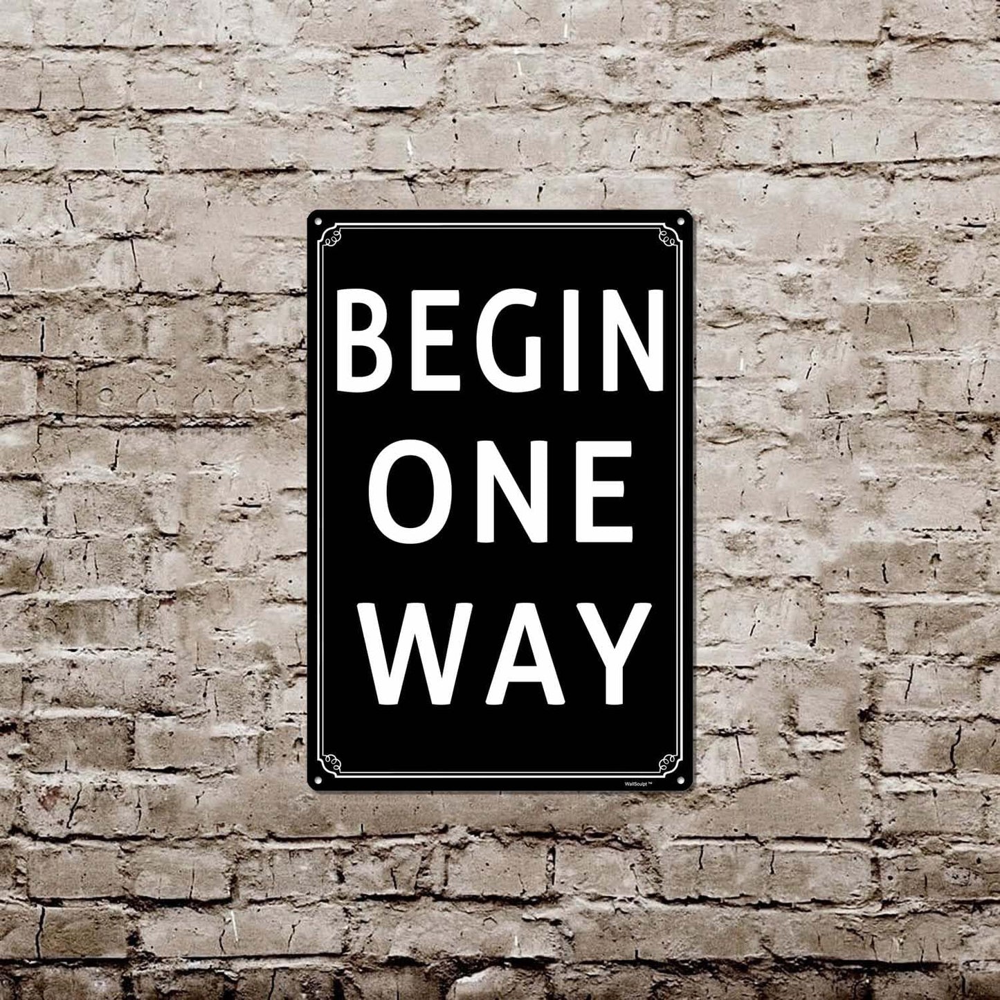 12x16" Begin One Way Parking Lot Sign - High-Intensity Grade Aluminum, Weatherproof & Fade-Resistant, Ideal for Outdoor & Indoor Use - Curbside Sign