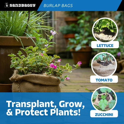 Burlap Bags 22" x 36" - Great for Planting/Gardening - Kids Sack Bag - Plant Covers - Sacks Burlap by Sandbaggy - Food Grade (Pack of 500)