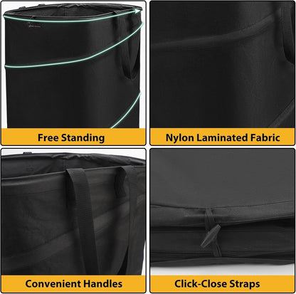 YUDI & GARDEN 19 Gallon Square Collapsible Yard Waste Bin｜Collapsible Trash Can｜Camping Trash Can, for Collecting Weeds or Yard and Party Waste