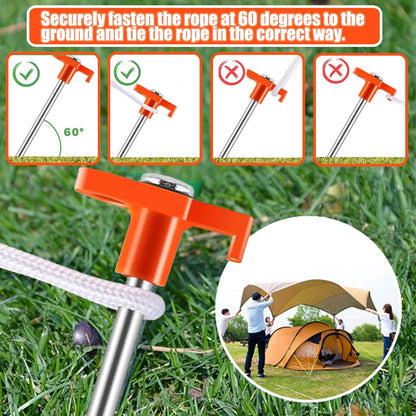 smillixin 23 Pack Tent Stakes Heavy Duty,10 Inch Non-Rust Metal Tent Pegs Camping Stakes,Ground Stakes Tent Spikes for Camping,Garden,Hiking,Grassland,with 1 Pcs Hooked Head & 2 Pcs 10FT Ropes