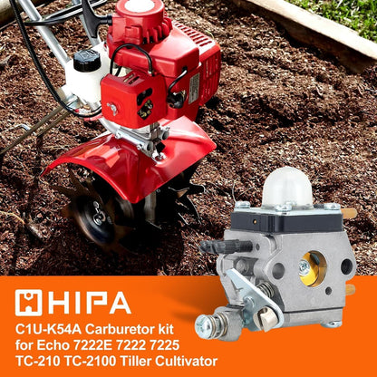 Hipa C1U-K54A Carburetor for Mantis Tiller 7225 7222M 7222 7222E 7230 7920 2-Cycle Cultivator Echo HC1500 HC-1500 TC-210 TC210 Tiller