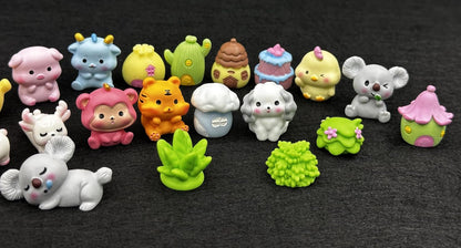 Geiomoo Mini Resin DIY Crafts Set, Miniature Fish Tank Mixed Garden Accessories for Landscape Home Decors (25 Pcs)
