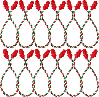 Shappy 12 Pieces Christmas Garland Banister Ties Christmas Decorative Reusable and Flexible Twist Ties for Garland, Banister Home Decoration (Red White Green)