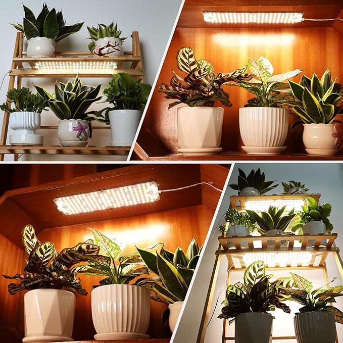 FECiDA 6Pack Grow Lights for Seed Starting, 2025 60W Flat Grow Light Panels for Shelves, Under Cabinet/Counter, Greenhouse, Indoor Plants, 4,8,12 Hr Timer, Free Linking