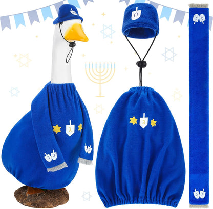 Cozypower Christmas Porch Goose Outfits Clothes for Plastic 23'' Cement Goose Duck Lawn Yard Decorations(Cute Style)