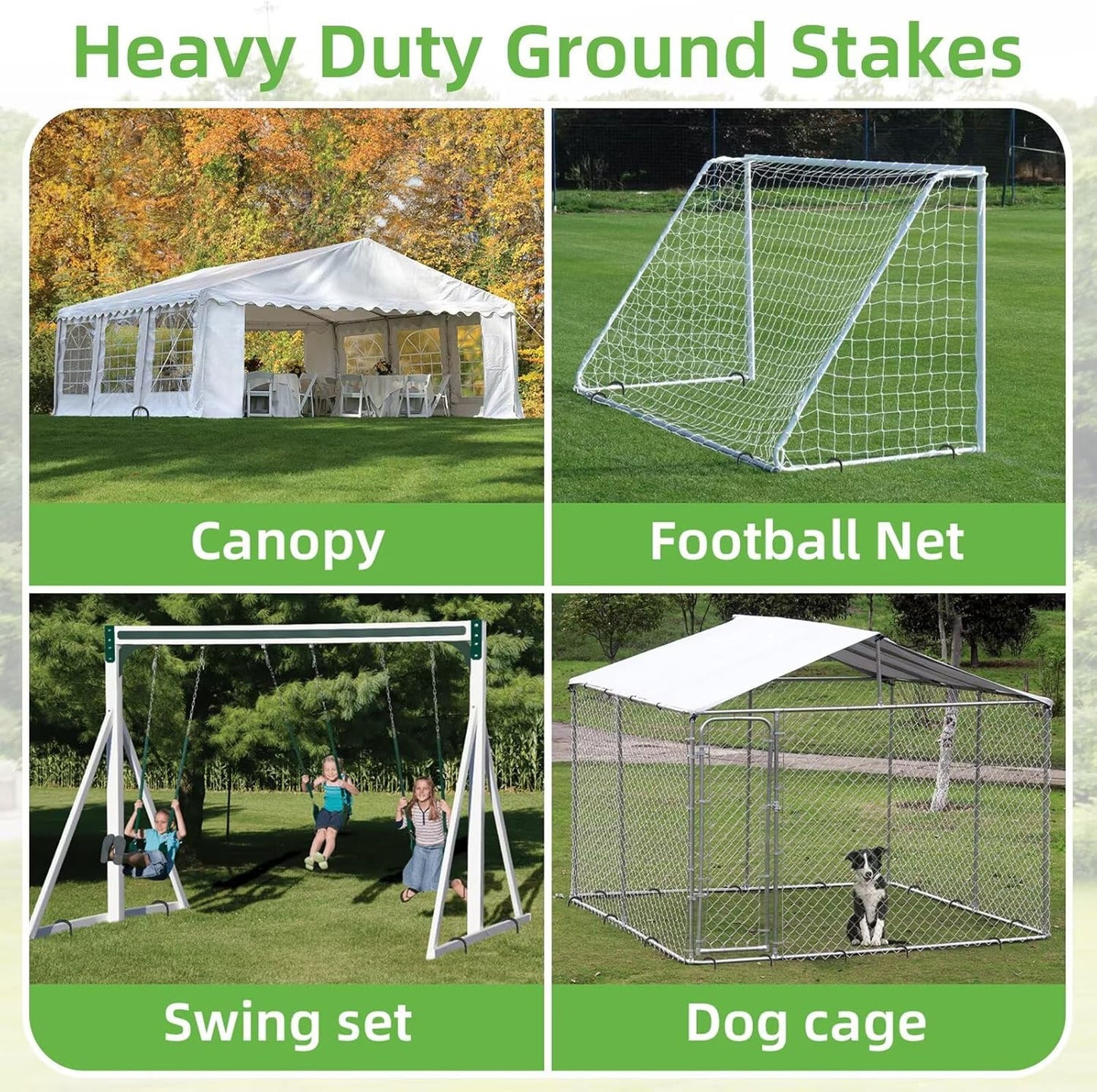 Black Trampoline Stakes Anchors High Wind 12inx6mm Galvanized U Hook 12pcs Rebar Stakes – Heavy Duty Ground Anchors for Trampoline,Yard & Inflatable,Landscape Metal Stakes for Outdoor Decorations