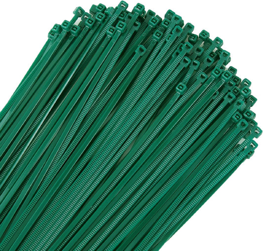 8 inch 3mm Dark Green Nylon Garden Cable Zip Ties Self Locking Cable Ties Twist Ties, Multi-Purpose