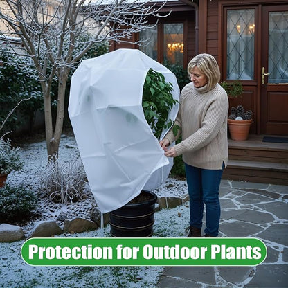 2-Pack Plant Covers Freeze Protection, Winter Frost Cloth with Zipper & Drawstring - 39.37''W x 47.24''H White Frost Blankets for Outdoor Garden Plants and Trees