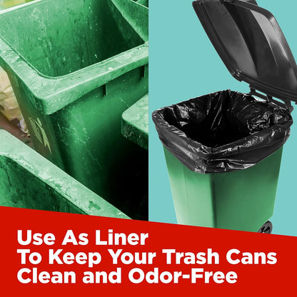 ToughBag 65 Gallon Trash Bags (120 Count) – 50x48" Large Black Garbage Can Liners – Made in USA