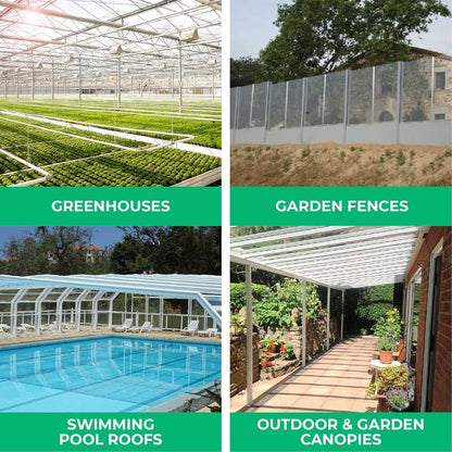 Aluminum H Connectors - Fits 4mm, 6mm, 8mm, or 10mm Twin-Wall Greenhouse Panels, Join 2 Pieces of Panels Together, 4-Foot Length, 10 Pieces (10mm Aluminum H Connectors - 4ft)