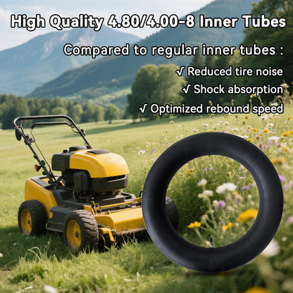 4.80/4.00-8" Inner Tubes 4.80-8 4.00-8 480/400-8 with Straight Valve Stem for Wheelbarrow, Hand Truck, Garden Cart, Mowers Pack of 2