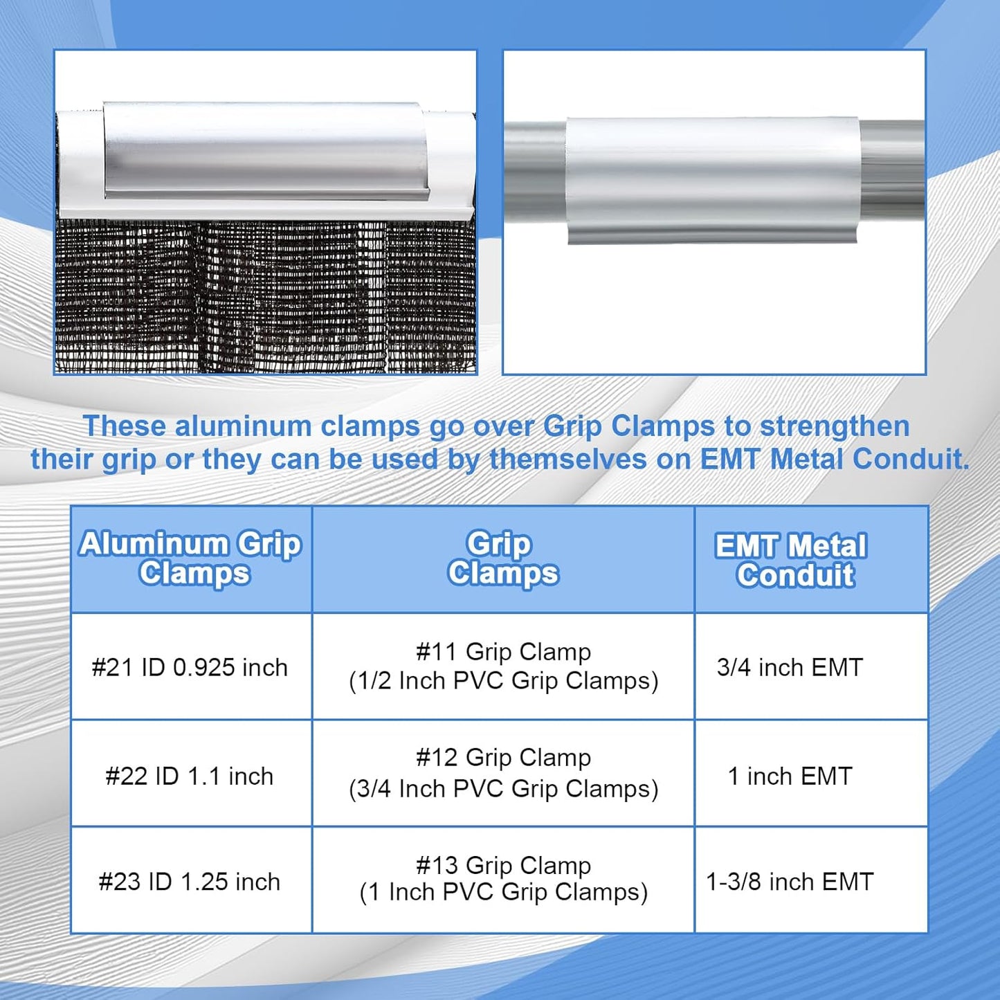 25 Pcs Aluminum Greenhouse Clamps, 1.1 x 3 Inch, Row Covers, Dog Beds, Quilting Frames Shelters, Shades, Netting (fit 3/4 Inch PVC Pipe Tube Clip)